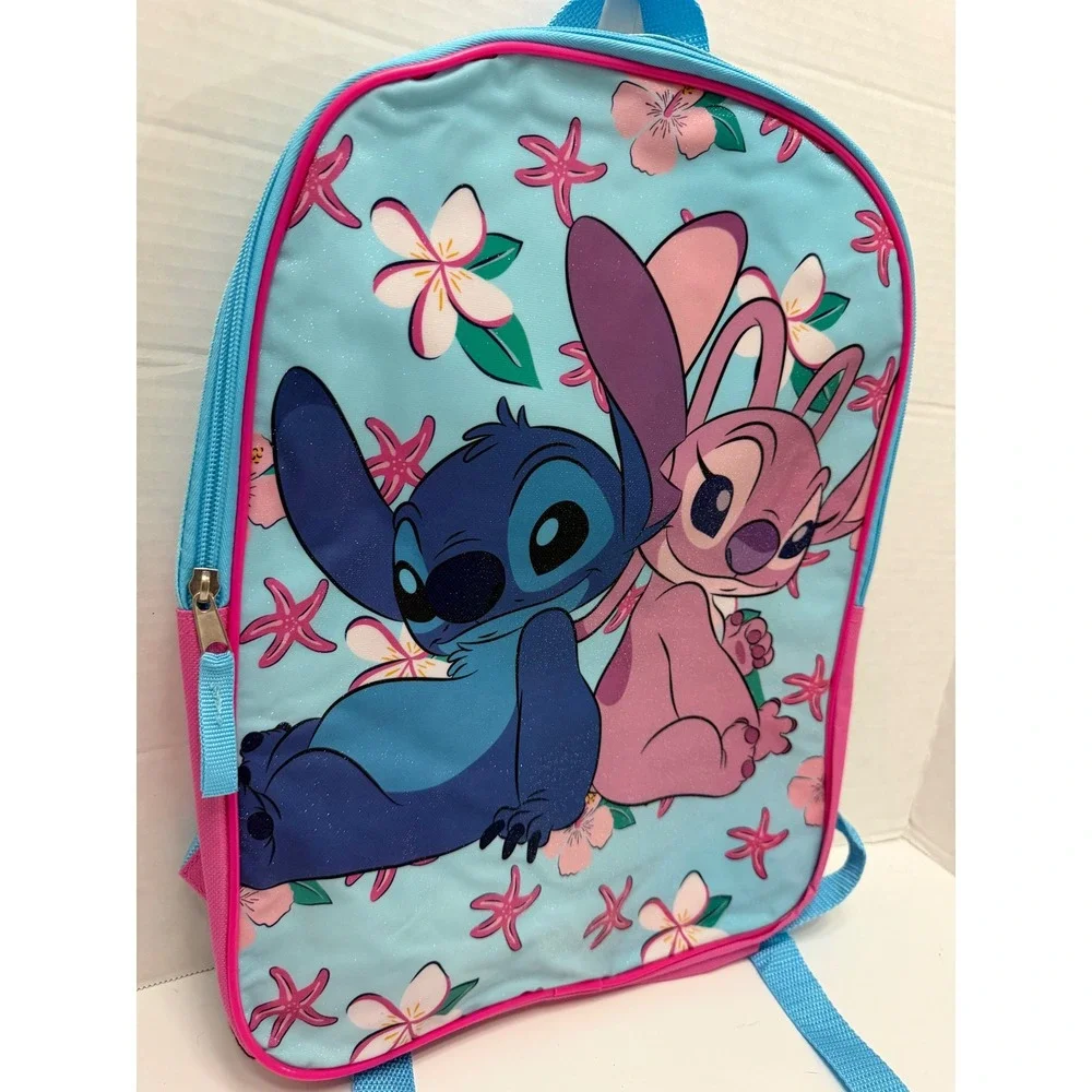 Disney Lilo & Stitch Angel Blue Pink Tropical Backpack Fast Forward 384080 NEW